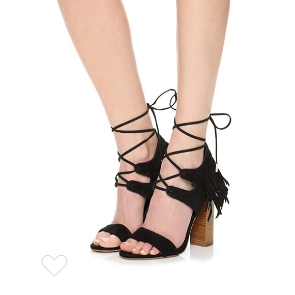 Kendall + Kylie Shoes - Kendell +  Kylie Saree Fringed Black Suede 9.5